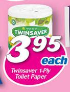 Twinsaver 1 Ply Toilet Paper-Each
