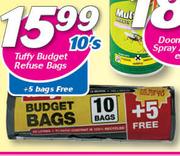 Tuffy Budget Refuse Bags-10's With Free 5 Bags