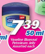 Vaseline Blueseal Petroleum Jelly-50ml Each