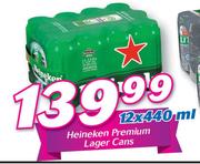 Heineken Primium Lager Cans-12x440Ml