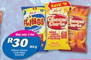 Willards Cheese Curls/Flings-3x150g Each