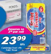 Cambridge Food 1 Ply Toilet Tissues-10's Pack