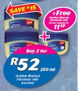 Vaseline Blue Seal Petroleum Jelly Assorted-2x250ml + Free Vaseline Petroleum Jelly 50g