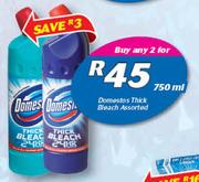Domestos Thick Bleach Assorted-2x750ml