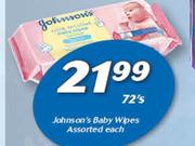 Johnson's Baby Wipes Assorted-72's Pack