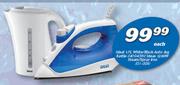 Ideal 1.7Ltr White/Black Auto Jug Kettle Or Ideas 1200W Steam/Spray Iron-Each