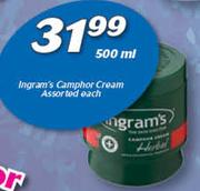 Ingram's Camphor Cream Assorted-500ml