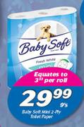 Baby Soft Mini 2 Ply Toilet paper-9's Pack