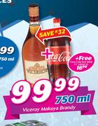 Viceroy Makoya Brandy-750ml + Coca-Cola Soft Drink 2L 