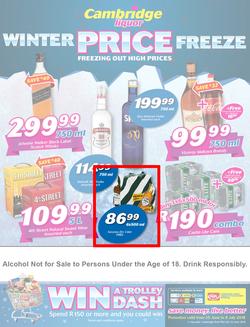 Cambridge Liquor Gauteng : Winter Price Freeze (25 June - 8 July 2018), page 1