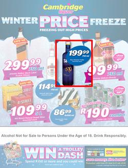 Cambridge Liquor Gauteng : Winter Price Freeze (25 June - 8 July 2018), page 1