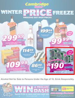 Cambridge Liquor Gauteng : Winter Price Freeze (25 June - 8 July 2018), page 1
