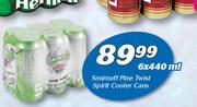 Smirnoff Pine Twist Spirit Cooler Cans-6 x 440ml
