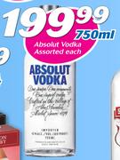 Absolut Vodka Assorted-750ml Each