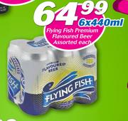 Flying Fish Premium Flavoured Beer Assorted-6 x 440ml Each