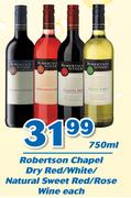 Robertson Chapel Dry Red/White Natural Sweet Red/Rose Wine-750ml Each