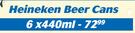 Heineken Beer Cans-6x440ml
