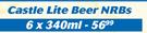 Castle Lite Beer NRBs-6x340ml