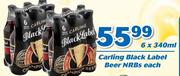 Carling Black Label Beer NRBs-6x340ml Each