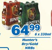 Hunter's Dry/Gold NRBs-6x330ml Each