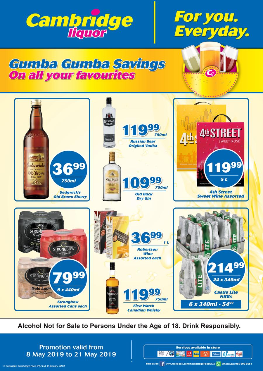 Cambridge Liquor Gauteng May Mid Month 8 May 21 May 2019 Www Guzzle Co Za