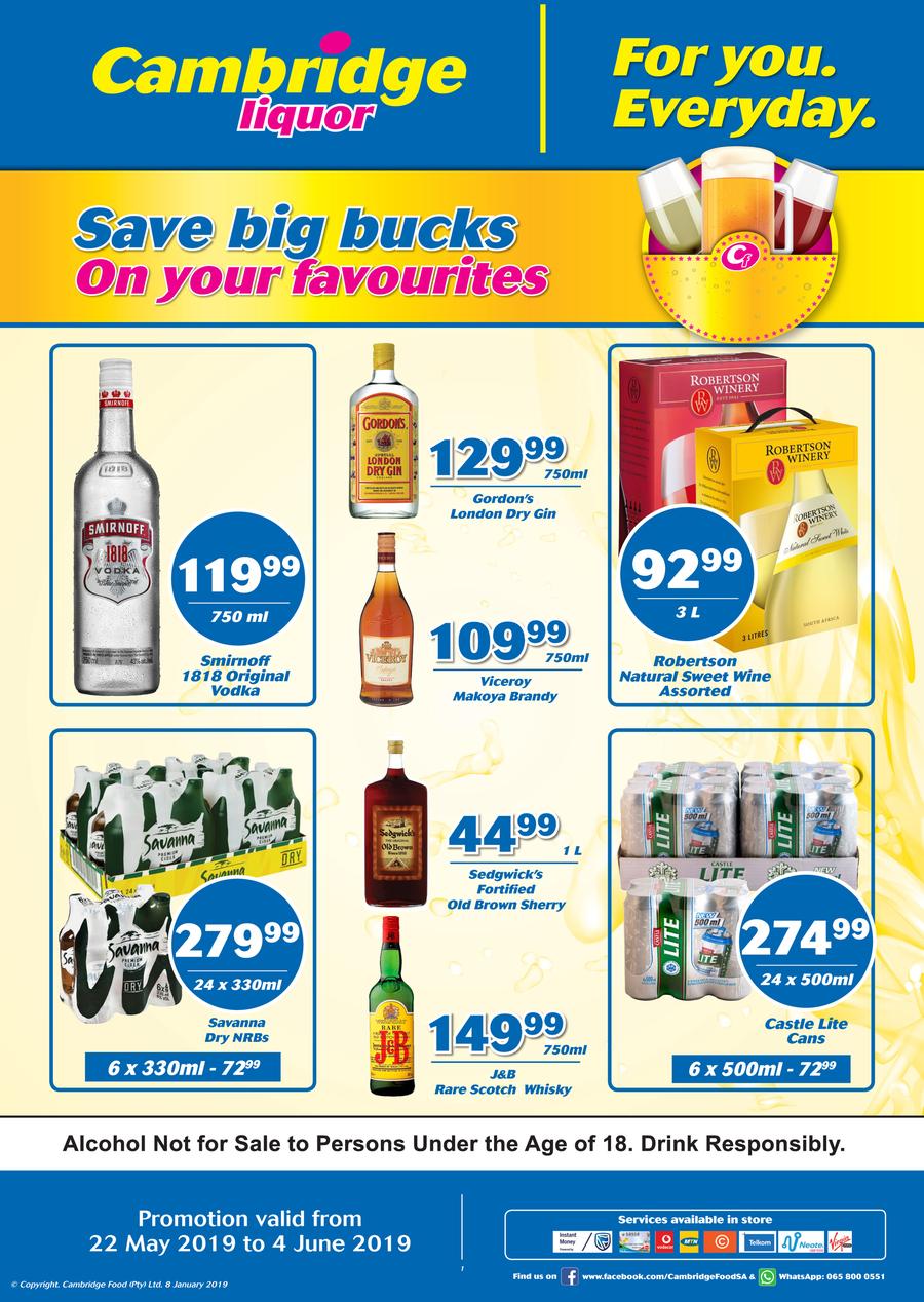 Cambridge Liquor Gauteng May Month End 22 May 4 June 2019 Www Guzzle Co Za