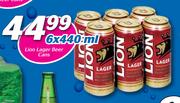 Lion Lager Beer Cans-6 x 440ml