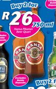 Hansa Pilsener Beer Quart-2 x 750ml