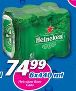 Heineken Beer Cans-6 x 440ml