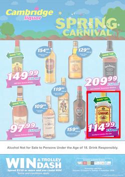 Cambridge Liquor Gauteng : Spring Carnival (23 Aug - 4 Sept 2018), page 1