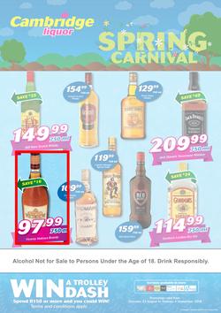 Cambridge Liquor Gauteng : Spring Carnival (23 Aug - 4 Sept 2018), page 1