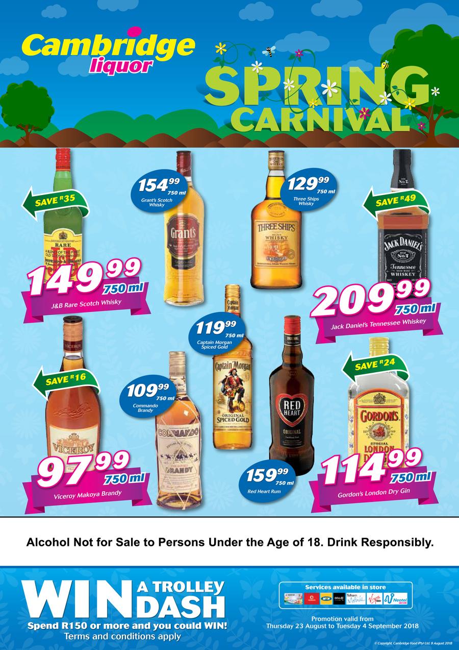 Cambridge Liquor Gauteng Spring Carnival 23 Aug 4 Sept 2018 Www Guzzle Co Za