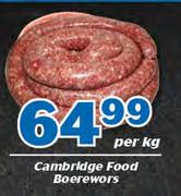 Cambridge Food Boerewors-Per Kg
