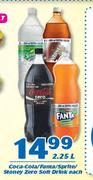 Coca-Cola/Fanta/Sprite/Stoney Zero Soft Drink-2.25Ltr Each