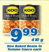 Koo Baked Beans In Tomato Sauce-410g Each