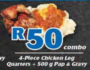 4 Piece Chicken Leg Quarters + Pap & Gravy-500g Combo