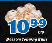 Dessert Topping Buns-6's