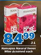 Namaqua Natural Sweet Wine Assorted-3Ltr Each