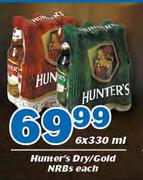 Hunters Dry/Gold NRB's-6 x 330ml Each