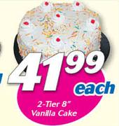 2 Tier 8" Vanilla Cake-Each