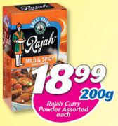 Rajah Curry Powder Assorted-200g Each