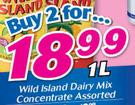 Wild Island Dairy Mix Concentrate Assorted-2 x 1Ltr