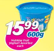 Nutriday Fruit Yoghurt Assorted-600g Each
