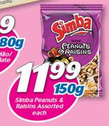 Simba Peanuts And Raisins Assorted-150g Each