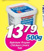 Rainbow Frozen Chicken Livers Tub-500g