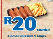 4 Small Russian & Chips Combo
