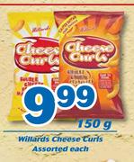 Willards Cheese Curls 150g-Each