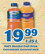 Hall's Blended Fruit Drink Concentrate 1.25L-Each
