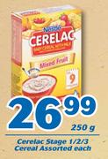 Cerelac Stage 1/2/3 Cereal Assorted-250g Each
