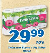 Twinsaver Econo 1Ply Toilet Tissue-10's Pack